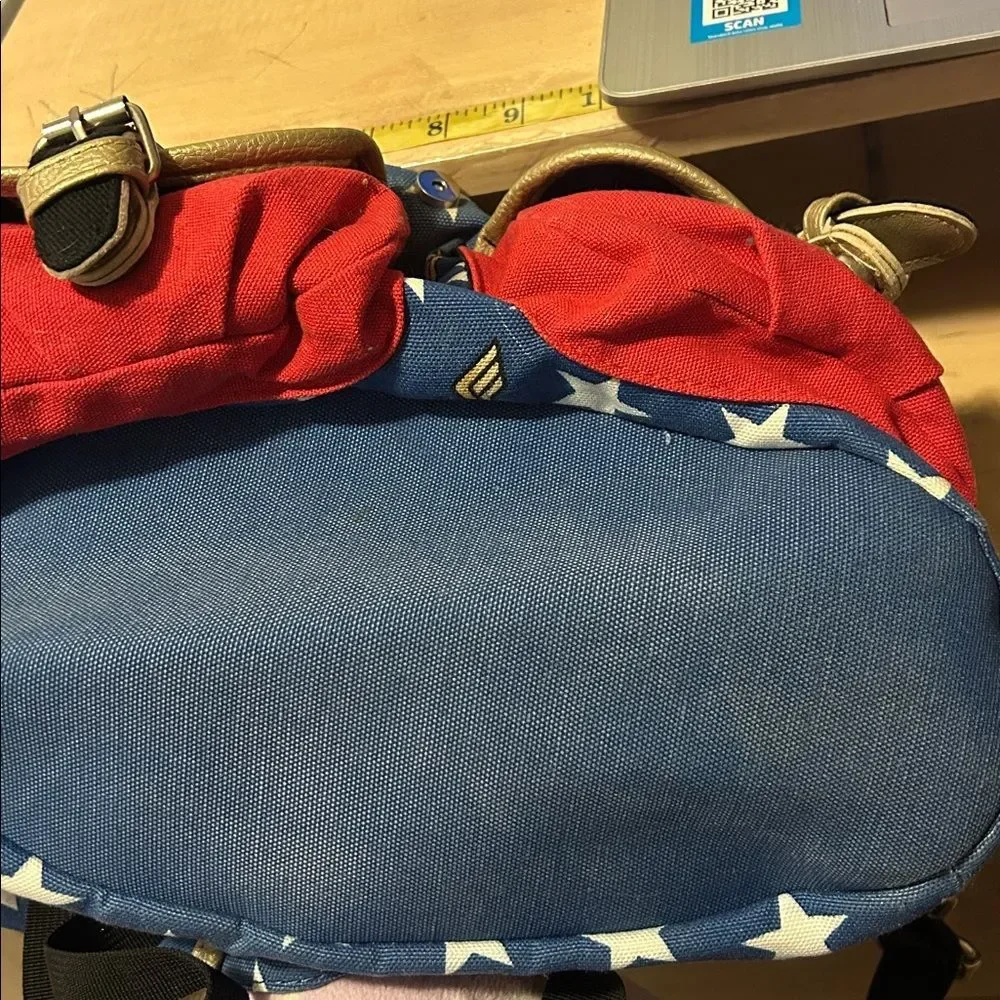Wonder Woman Canvas Backpack DC Comics Originals Book Bag Red, Blue & Gold